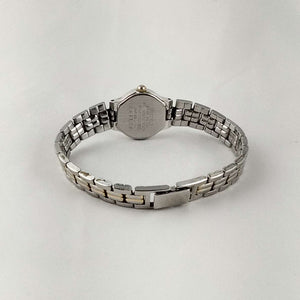 I Like Mikes Mid Century Modern Watches Seiko Women's Petite Watch, Silver and Gold Tone, Bracelet Strap