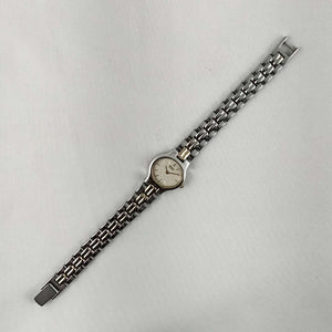 I Like Mikes Mid Century Modern Watches Seiko Women's Petite Watch, Silver and Gold Tone, Bracelet Strap