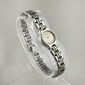 I Like Mikes Mid Century Modern Watches Seiko Women's Petite Watch, Silver and Gold Tone, Bracelet Strap