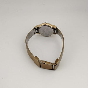 I Like Mikes Mid Century Modern Watches Seiko Women's Quartz All Gold Tone Quartz Watch, Round Face, Bracelet Strap