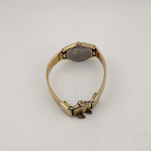 I Like Mikes Mid Century Modern Watches Seiko Women's Quartz All Gold Tone Watch, Rectangle Dial with Rounded Sides, Bracelet Strap