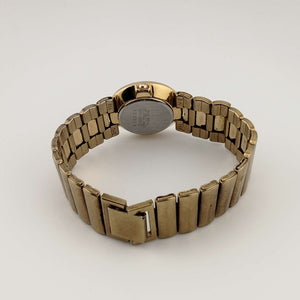 I Like Mikes Mid Century Modern Watches Seiko Women's Quartz Gold Tone Watch, Round Dial with Concentric Circle Detail