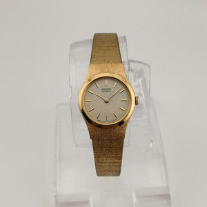 I Like Mikes Mid Century Modern Watches Seiko Women's Quartz Watch, All Gold Tone, Circular Dial, Bracelet Strap