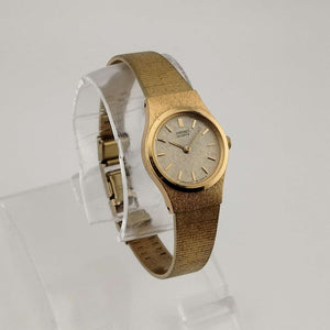 I Like Mikes Mid Century Modern Watches Seiko Women's Quartz Watch, All Gold Tone, Circular Dial, Bracelet Strap