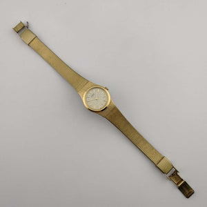 I Like Mikes Mid Century Modern Watches Seiko Women's Quartz Watch, All Gold Tone, Circular Dial, Bracelet Strap
