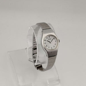 I Like Mikes Mid Century Modern Watches Seiko Women's Quartz Watch, Silver Tone, Circular White Dial, Bracelet Strap