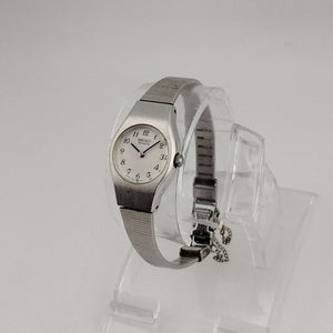 I Like Mikes Mid Century Modern Watches Seiko Women's Quartz Watch, Silver Tone, Circular White Dial, Bracelet Strap