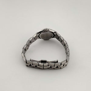 I Like Mikes Mid Century Modern Watches Seiko Women's Silver Tone Watch, Circular Pink Mother of Pearl Dial, Bracelet Strap