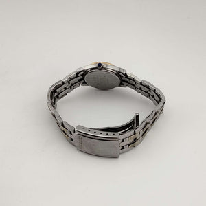 I Like Mikes Mid Century Modern Watches Seiko Women's Silver Tone Watch, Gold Tone Accents, Round Blue Dial, Date Window, Bracelet Strap (Copy)