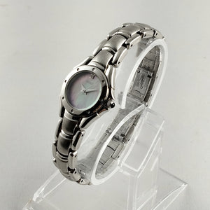 I Like Mikes Mid Century Modern Watches Seiko Women's Silver Tone Watch, Mother of Pearl Dial, Bracelet Strap