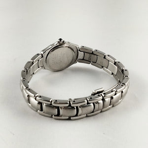 I Like Mikes Mid Century Modern Watches Seiko Women's Silver Tone Watch, Mother of Pearl Dial, Bracelet Strap