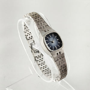 I Like Mikes Mid Century Modern Watches Seiko Women's Silver Tone Watch, Navy and Blue Dial, Bracelet Strap