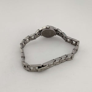 I Like Mikes Mid Century Modern Watches Seiko Women's Silver Tone Watch, Pink Mother of Pearl Dial, Jewel Detail, Bracelet Strap