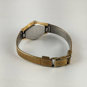 I Like Mikes Mid Century Modern Watches Seiko Women's Watch, Gold Tone with Raised Details on Dial