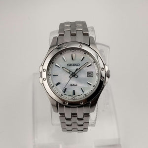 I Like Mikes Mid Century Modern Watches Seiko Women's Watch, Mother of Pearl Dial, Stainless Steel Bracelet Strap