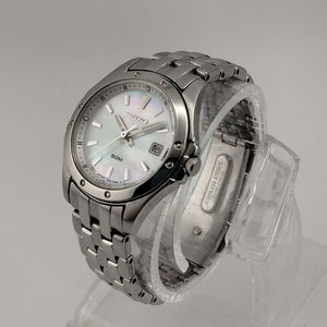 I Like Mikes Mid Century Modern Watches Seiko Women's Watch, Mother of Pearl Dial, Stainless Steel Bracelet Strap