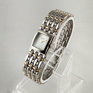I Like Mikes Mid Century Modern Watches Seiko Women's Watch, Square Dial, Gold and Silver Tone, Bracelet Strap