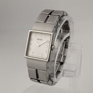 I Like Mikes Mid Century Modern Watches Seiko Women's Watch, Square Dial, Silver Tone, Bracelet Strap