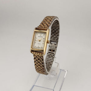 I Like Mikes Mid Century Modern Watches Shannons Men's Gold Tone Quartz Watch, Rectangular Tank Style Dial, Bracelet