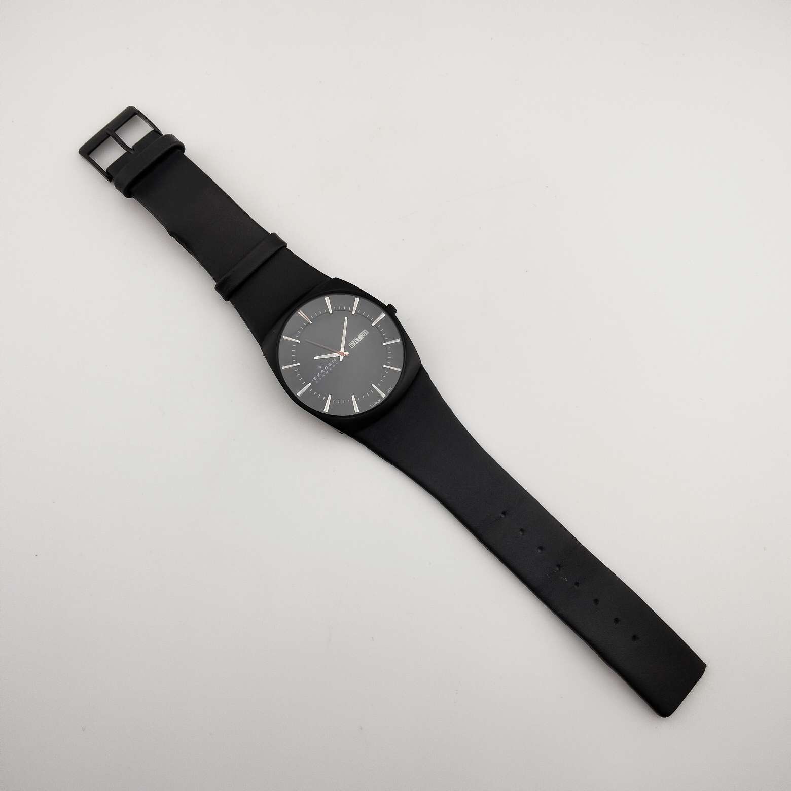 Skagen Ancher SKW6320 Men\'s Black Leather Analog Dial Quartz Wrisr Watch AEA214 Skagen Ancher 40mm Titanium Grey Dial Quartz Mens Watch  main image 4