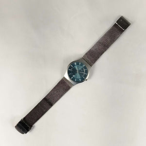 I Like Mikes Mid Century Modern Watches Skagen Men's Oversized Watch, Blue Dial, Mesh Strap