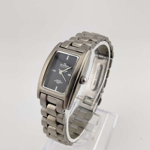 I Like Mikes Mid Century Modern Watches Skagen Men's Silver Tone Watch, Rectangular Minimal Dial, Bracelet Strap