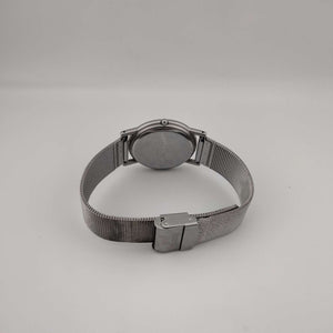 I Like Mikes Mid Century Modern Watches Skagen Men's Silver Tone Watch, Round Blue Metallic Dial, Mesh Strap