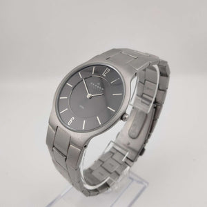 I Like Mikes Mid Century Modern Watches Skagen Men's Silver Tone Watch, Round Dial, Bracelet Strap