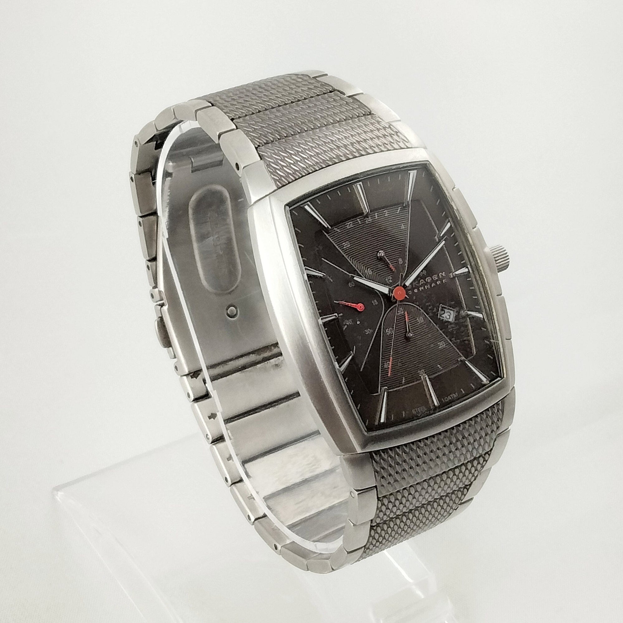 Skagen Men's Stainless Steel Unique Chronograph Watch, Oversized Face, Bracelet Strap