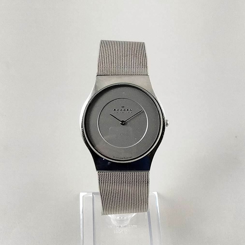 I Like Mikes Mid Century Modern Watches Skagen Men's Stainless Steel Watch, Mesh Strap