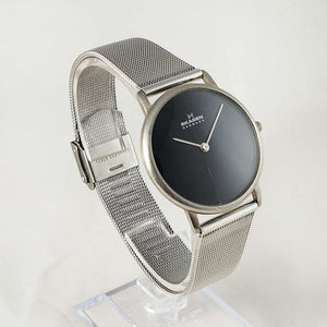 I Like Mikes Mid Century Modern Watches Skagen Men's Watch, Black Dial, Mesh Strap