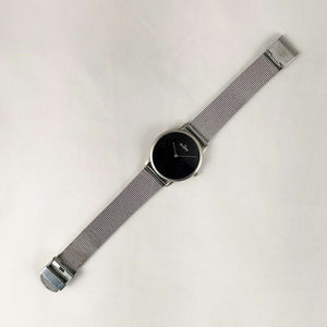 I Like Mikes Mid Century Modern Watches Skagen Men's Watch, Black Dial, Mesh Strap