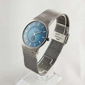 I Like Mikes Mid Century Modern Watches Skagen Men's Watch, Navy Dial, Mesh Strap