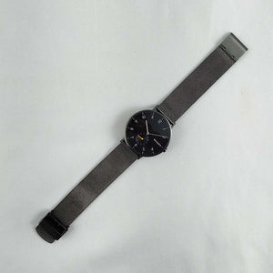 I Like Mikes Mid Century Modern Watches Skagen Oversized Men's Watch, Black Dial, Mesh Strap