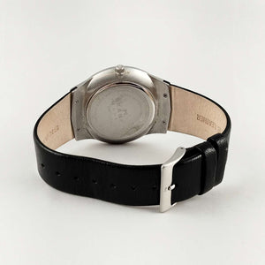 I Like Mikes Mid Century Modern Watches Skagen Oversized Men's Watch, Dark Gray Dial, Genuine Leather Strap