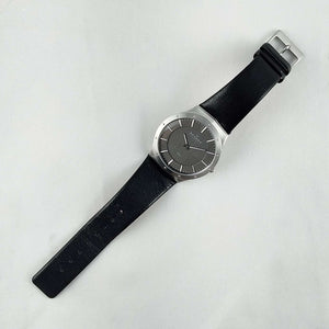 I Like Mikes Mid Century Modern Watches Skagen Oversized Men's Watch, Dark Gray Dial, Genuine Leather Strap