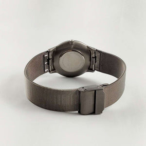 I Like Mikes Mid Century Modern Watches Skagen Oversized Titanium Watch, Round Navy Dial, Mesh Strap