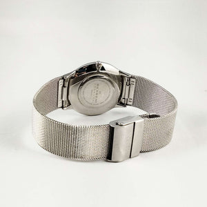 I Like Mikes Mid Century Modern Watches Skagen Oversized Unisex Watch, Dash Hour Markers, Mesh Strap