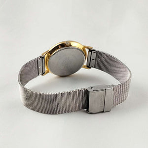 I Like Mikes Mid Century Modern Watches Skagen Oversized Unisex Watch, Gold Tone Details, Mesh Strap