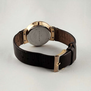 I Like Mikes Mid Century Modern Watches Skagen Oversized Watch, Faceted Crystal Face, Purple Mother of Pearl Dial