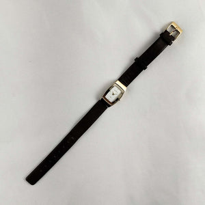I Like Mikes Mid Century Modern Watches Skagen Petite Watch, Jewel and Gold Tone Details, Brown Genuine Leather Strap