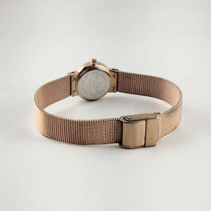 I Like Mikes Mid Century Modern Watches Skagen Petite Women's Watch, Mother of Pearl Dial, Rose Gold Tone Details, Mesh Strap