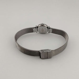I Like Mikes Mid Century Modern Watches Skagen Round Petite Silver Tone Watch, Jewel Details, Adjustable Mesh Strap