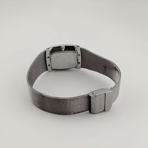 I Like Mikes Mid Century Modern Watches Skagen Silver Tone Watch, Square Mother of Pearl Dial, Adjustable Mesh Strap
