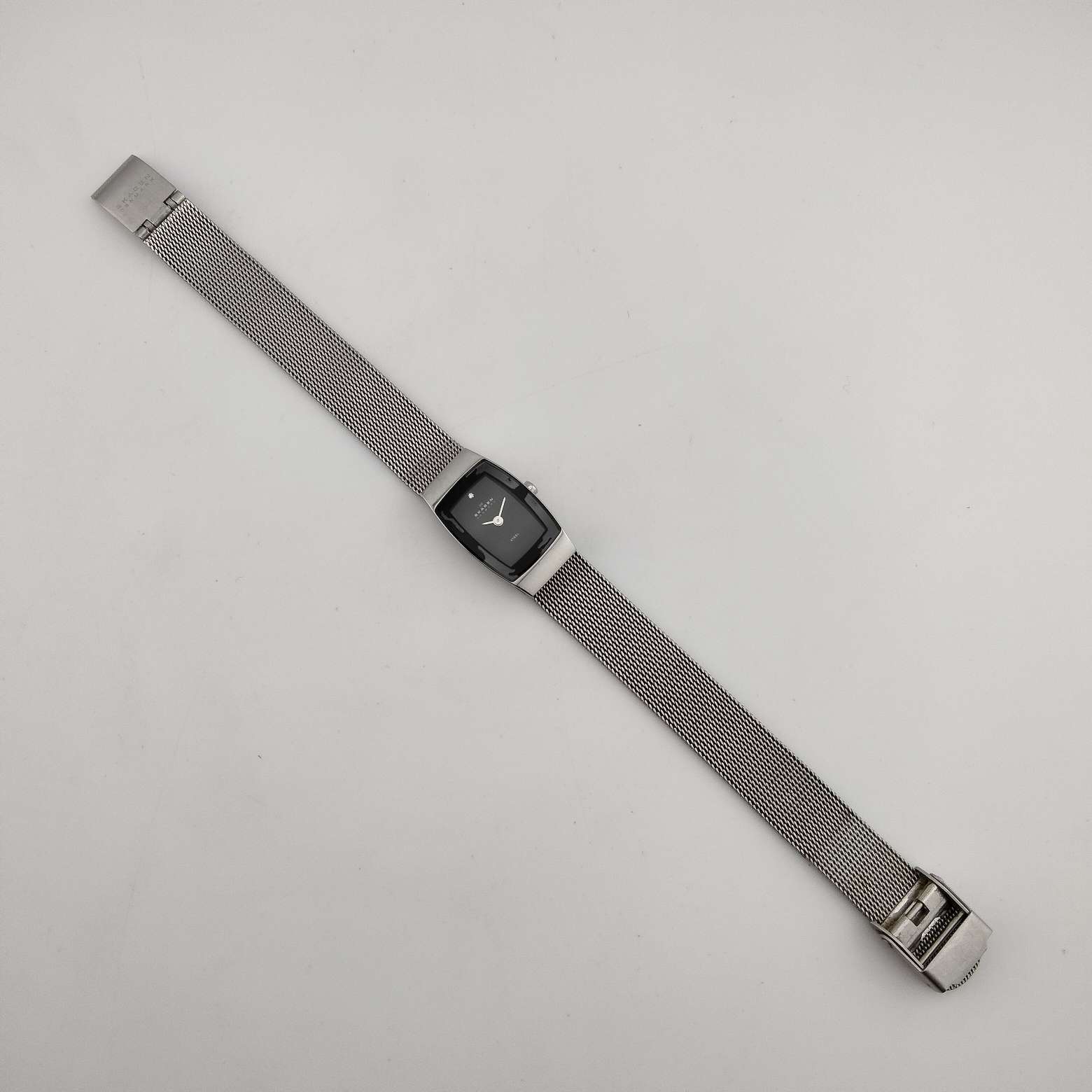 Skagen Stainless Steel Unisex Watch, Elongated Black Minimal 