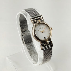 I Like Mikes Mid Century Modern Watches Skagen Stainless Steel Women's Watch, Gold Tone Details, Mesh Strap