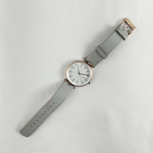 I Like Mikes Mid Century Modern Watches Skagen Unisex Oversized Watch, Light Gray Genuine Leather Strap