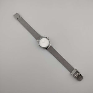 I Like Mikes Mid Century Modern Watches Skagen Unisex Silver Tone Watch, Jewel Hour Markers, Adjustable Mesh Strap