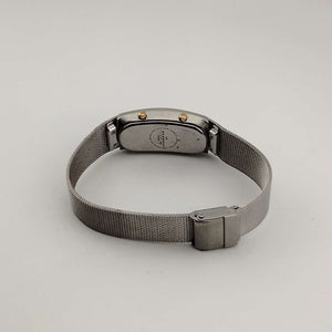 I Like Mikes Mid Century Modern Watches Skagen Unisex Silver Tone Watch, Rectangular Dual Face Dial,  Adjustable Mesh Strap