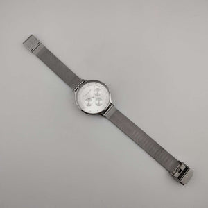 I Like Mikes Mid Century Modern Watches Skagen Unisex Silver Tone Watch, Round Chronograph Dial, Adjustable Mesh Strap